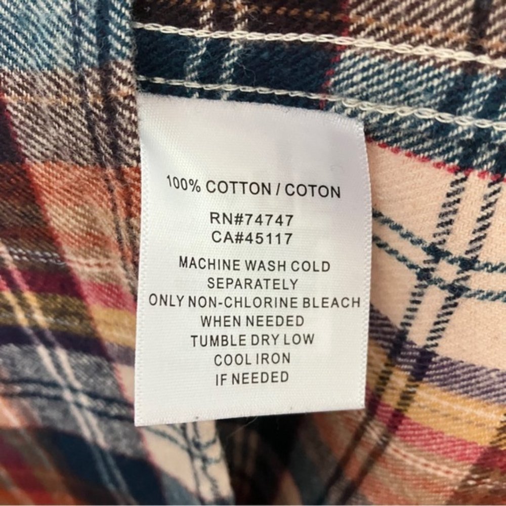 Redhead Red Cotton Flannel Mens Button Front Shirt - Picture 6 of 6